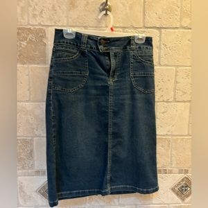 CATO Denim Pencil Type Skirt Mid Calf Size 4 Fits Like Size 6